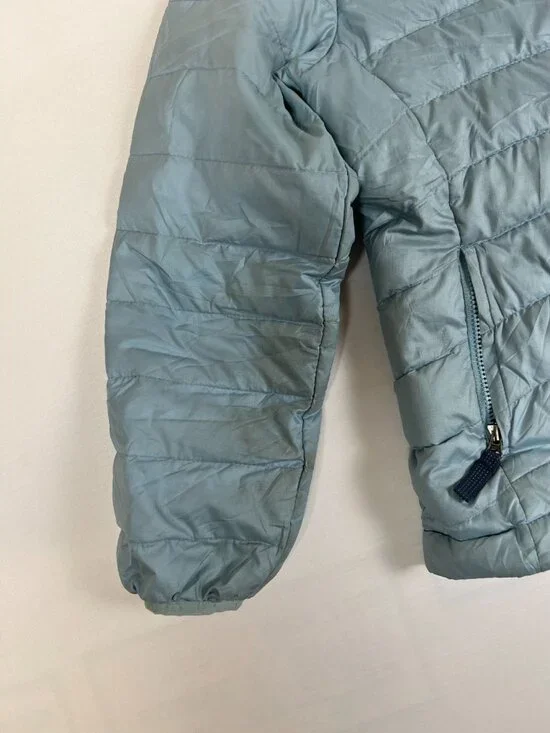 Patagonia Girls XS 5-6 Blue Down Sweater Full Zip Puffer Jacket - Picture 7 of 7
